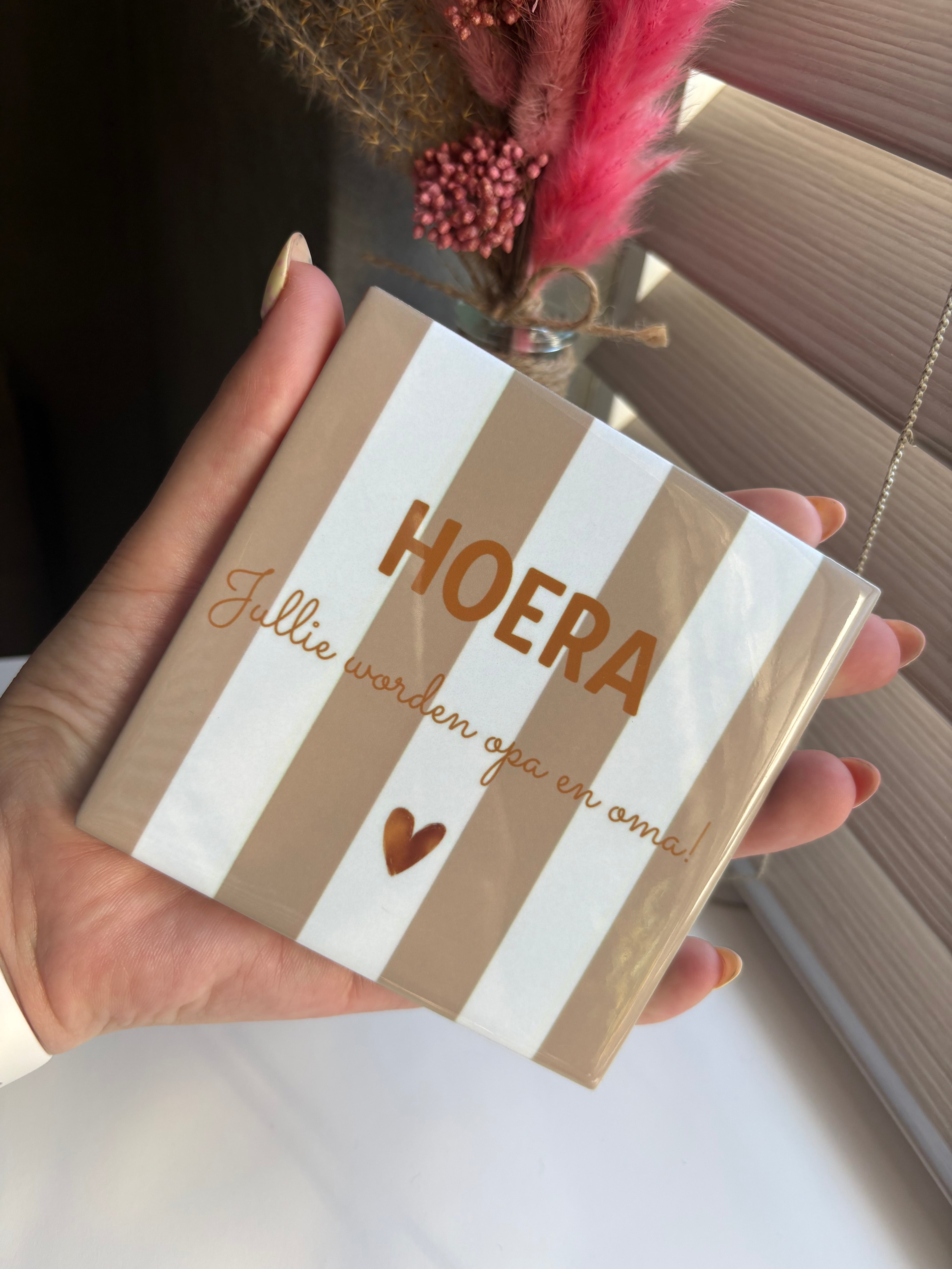 Tegeltje hoera jullie worden opa en oma!