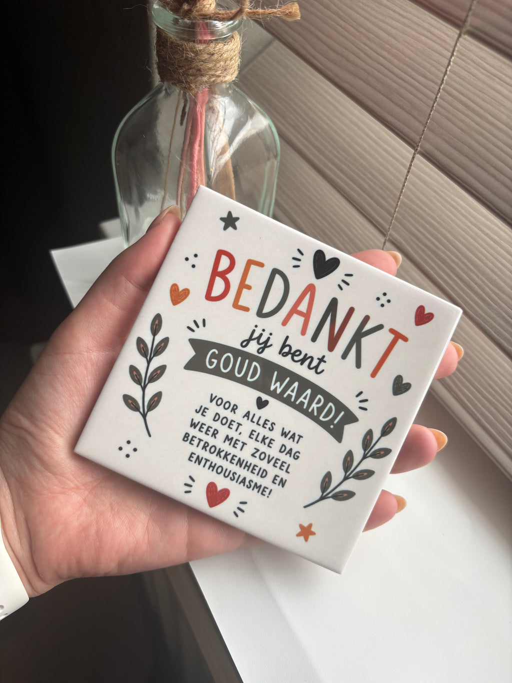 Tegeltje bedankt jij bent goud waard