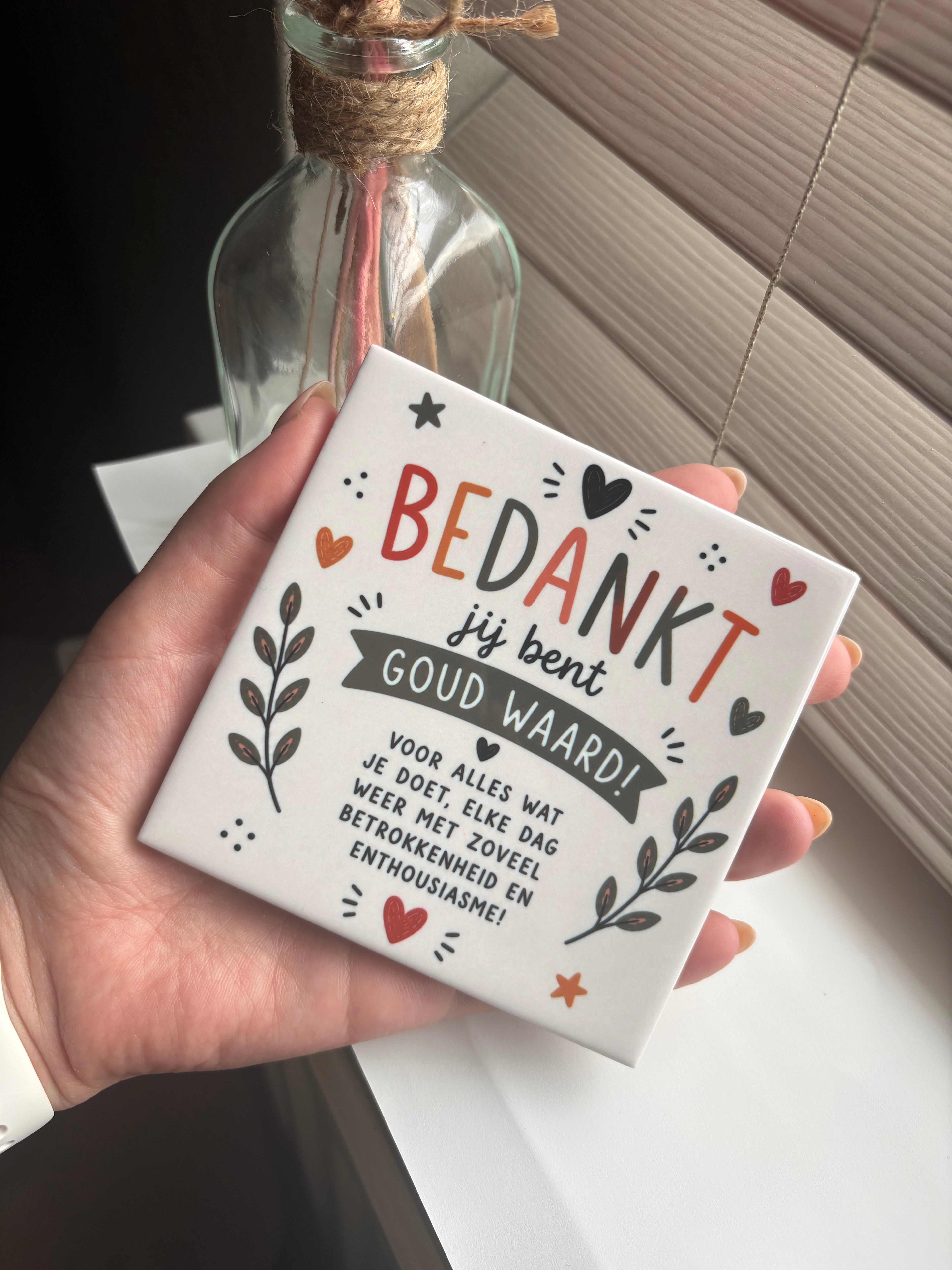 Tegeltje bedankt jij bent goud waard