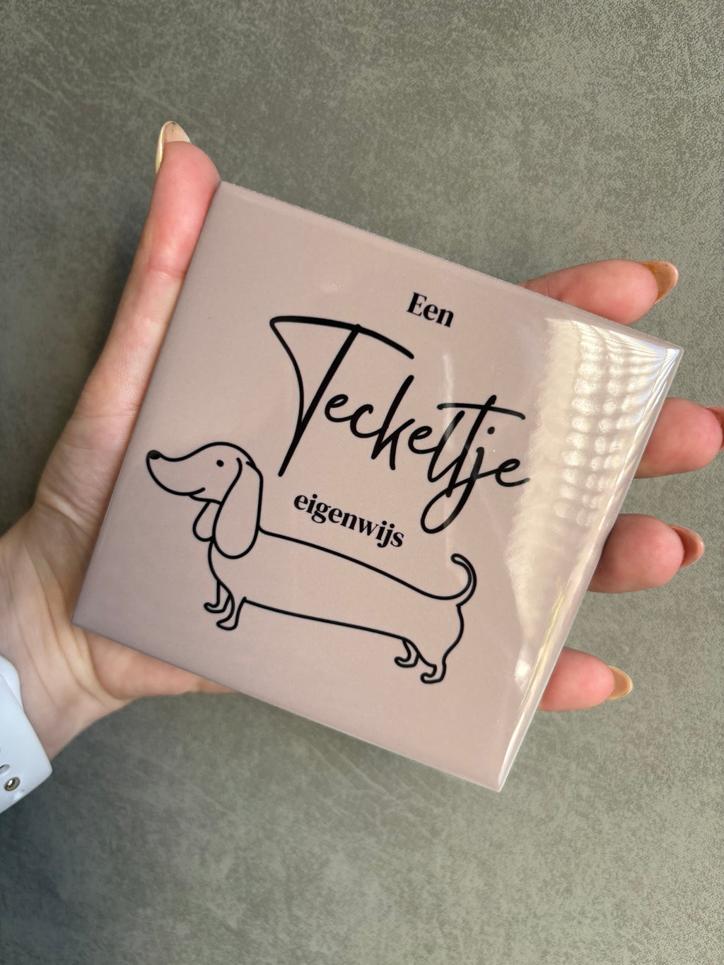 Tegeltje teckeltje eigenwijs (bruin)