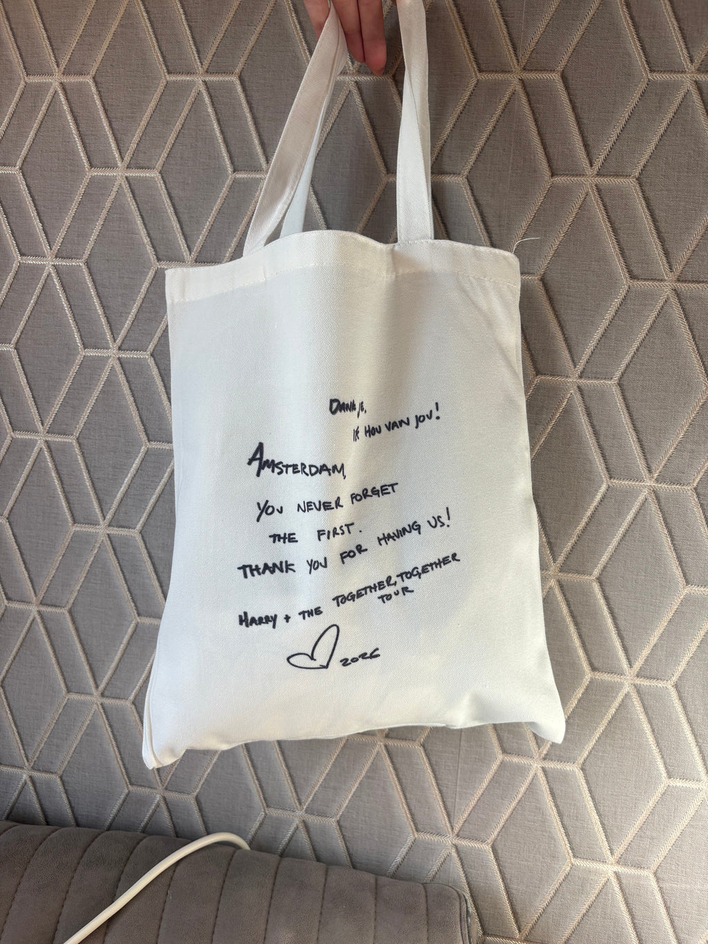 Canvas tasje met de tekst van Harry Styles