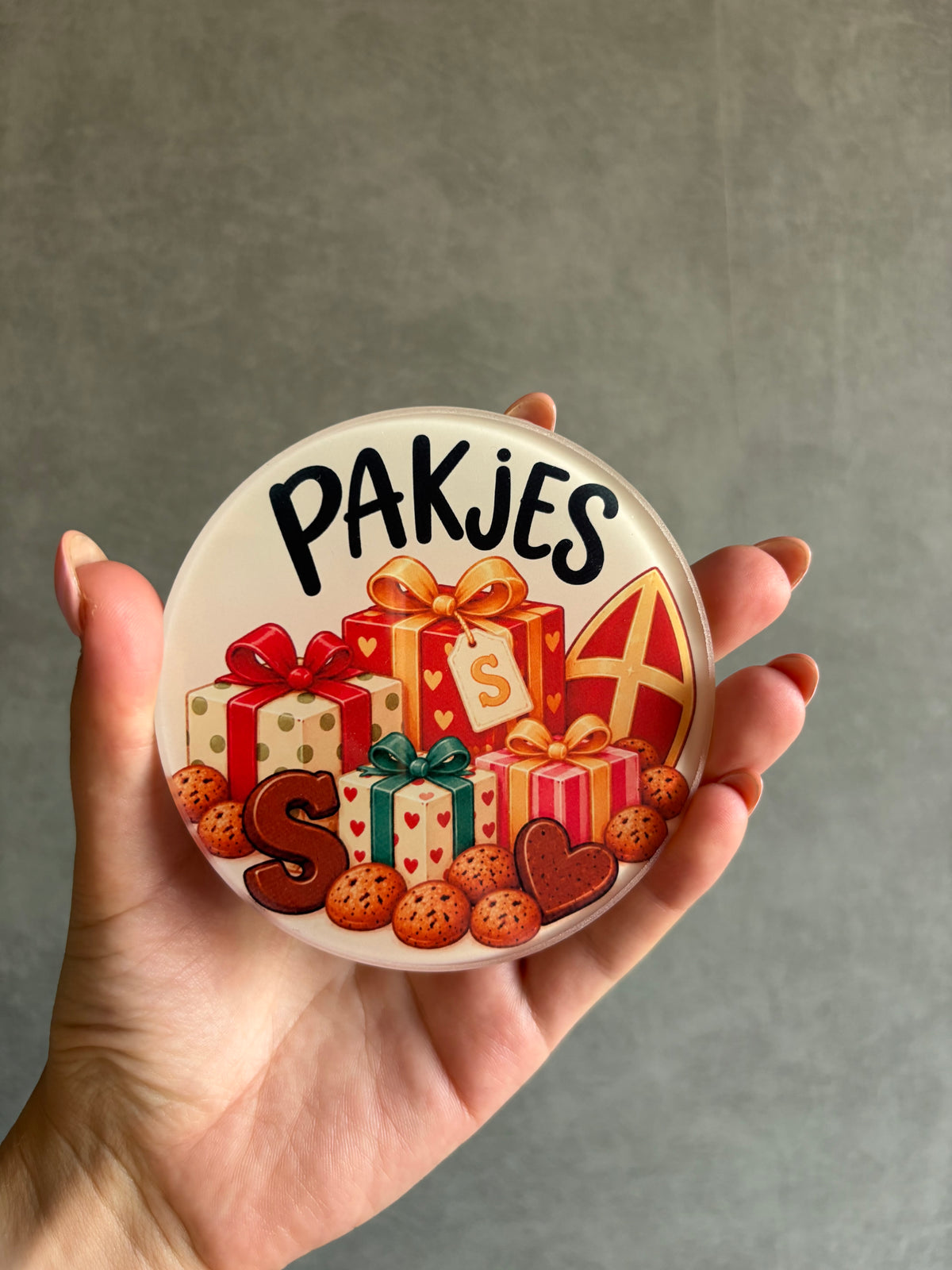 Glazen onderzetters Sinterklaas - set van 4