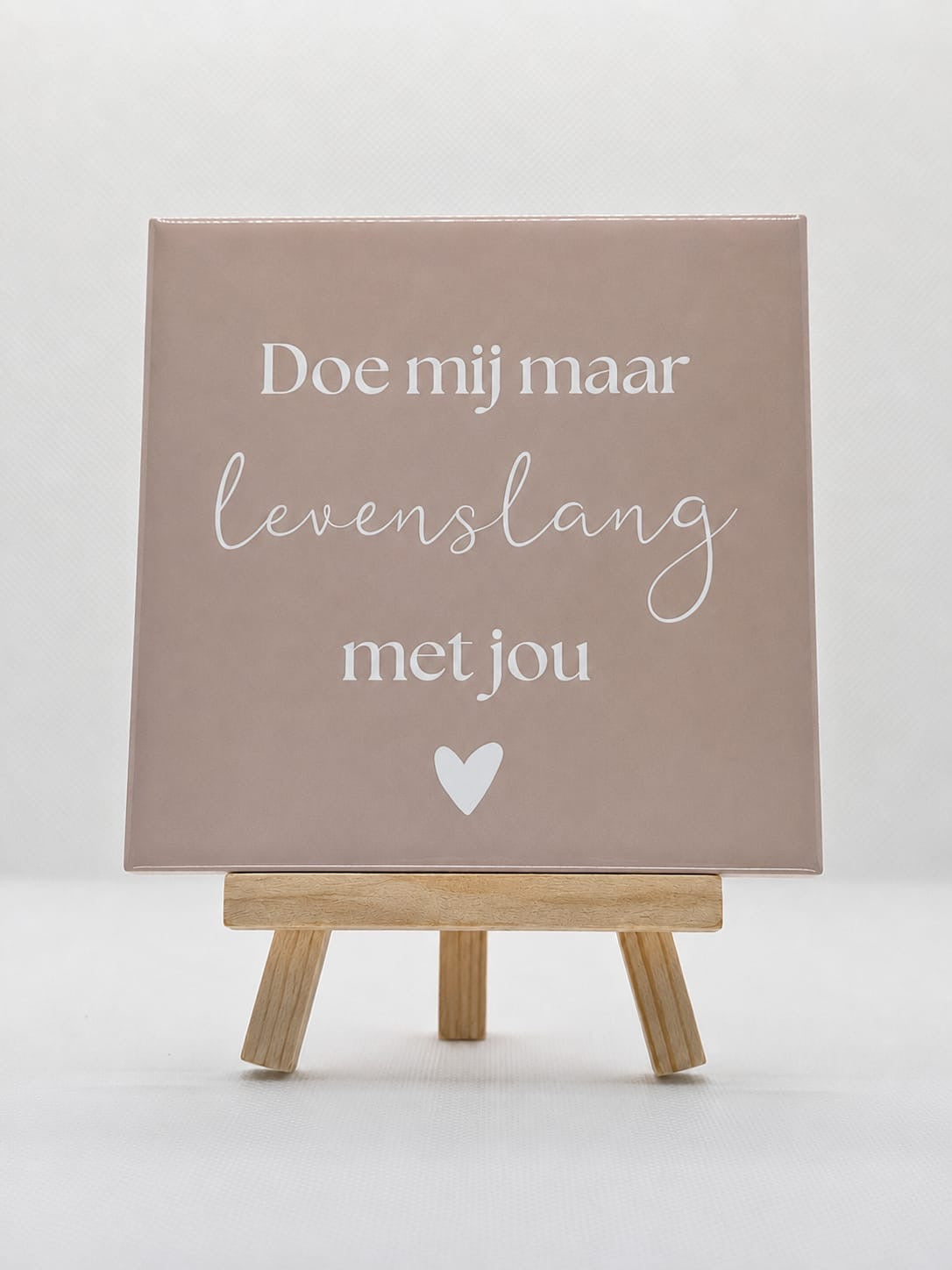 Tegeltje levenslang beige