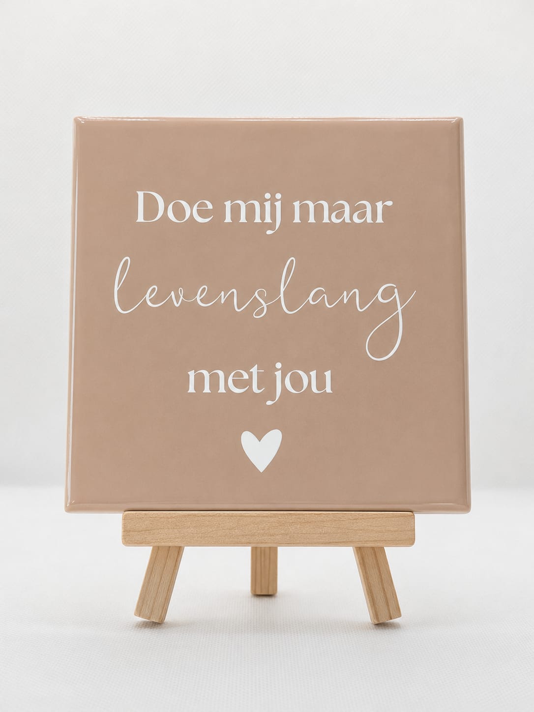 Tegeltje levenslang licht beige