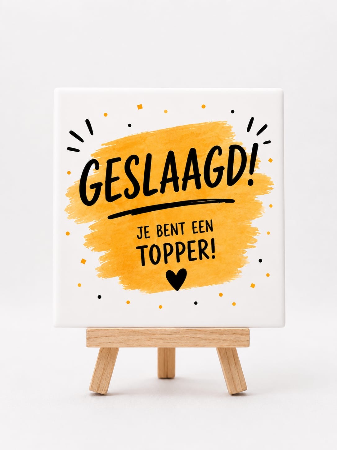 Tegel geslaagd je bent een topper geel