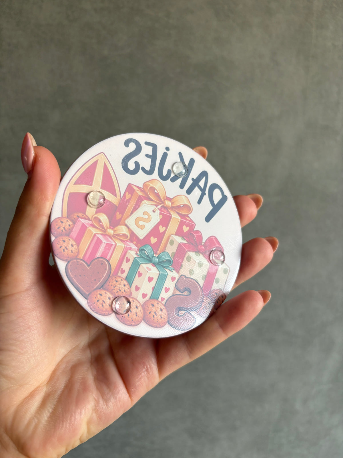 Glazen onderzetters Sinterklaas - set van 4
