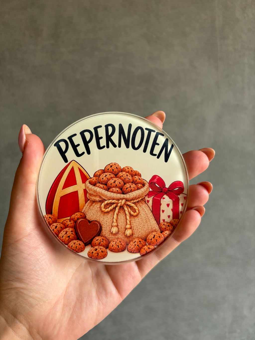 Glazen onderzetters Sinterklaas - set van 4