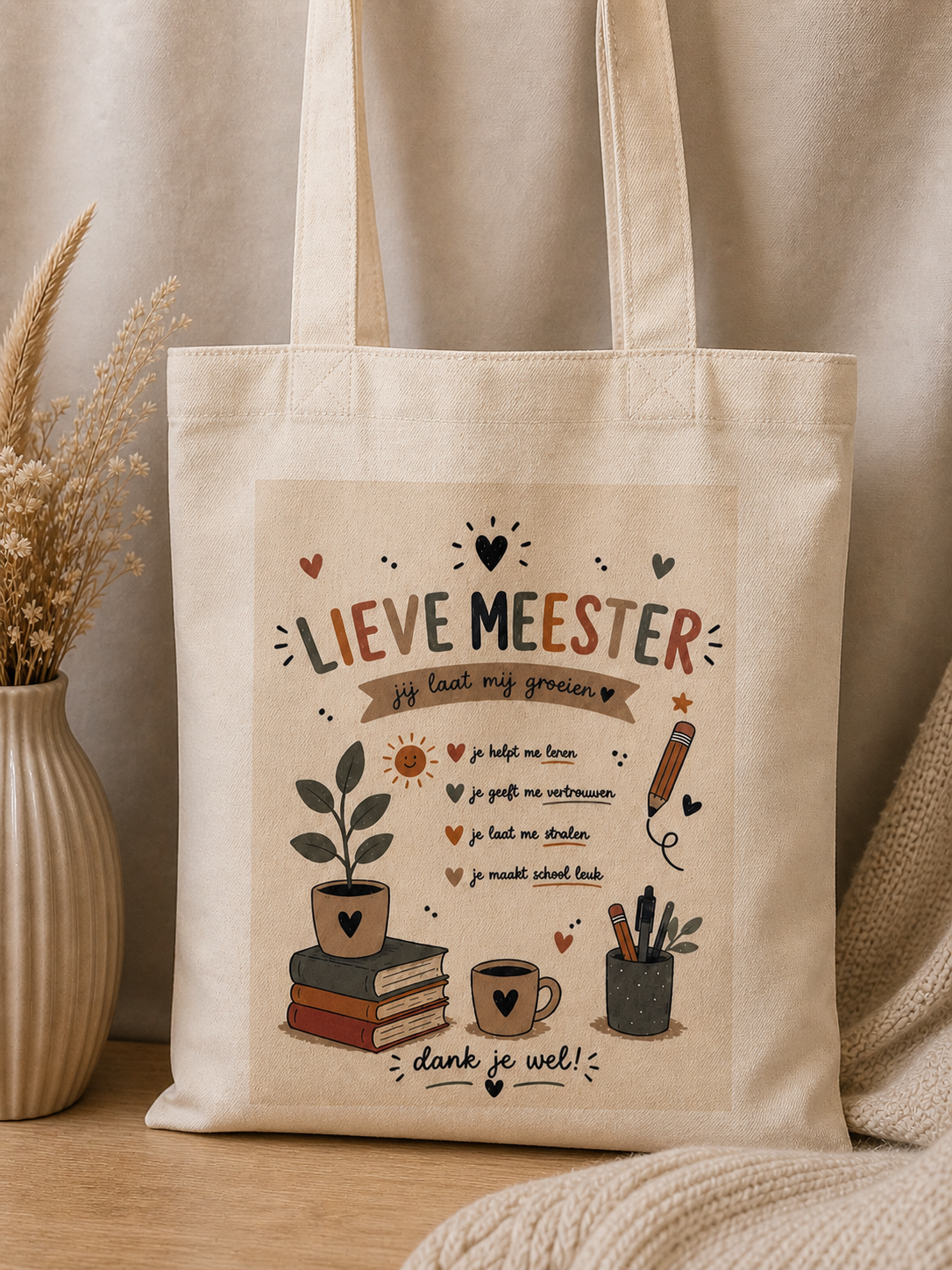 Canvas tasje lieve meester