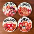 Glazen onderzetters Sinterklaas - set van 4
