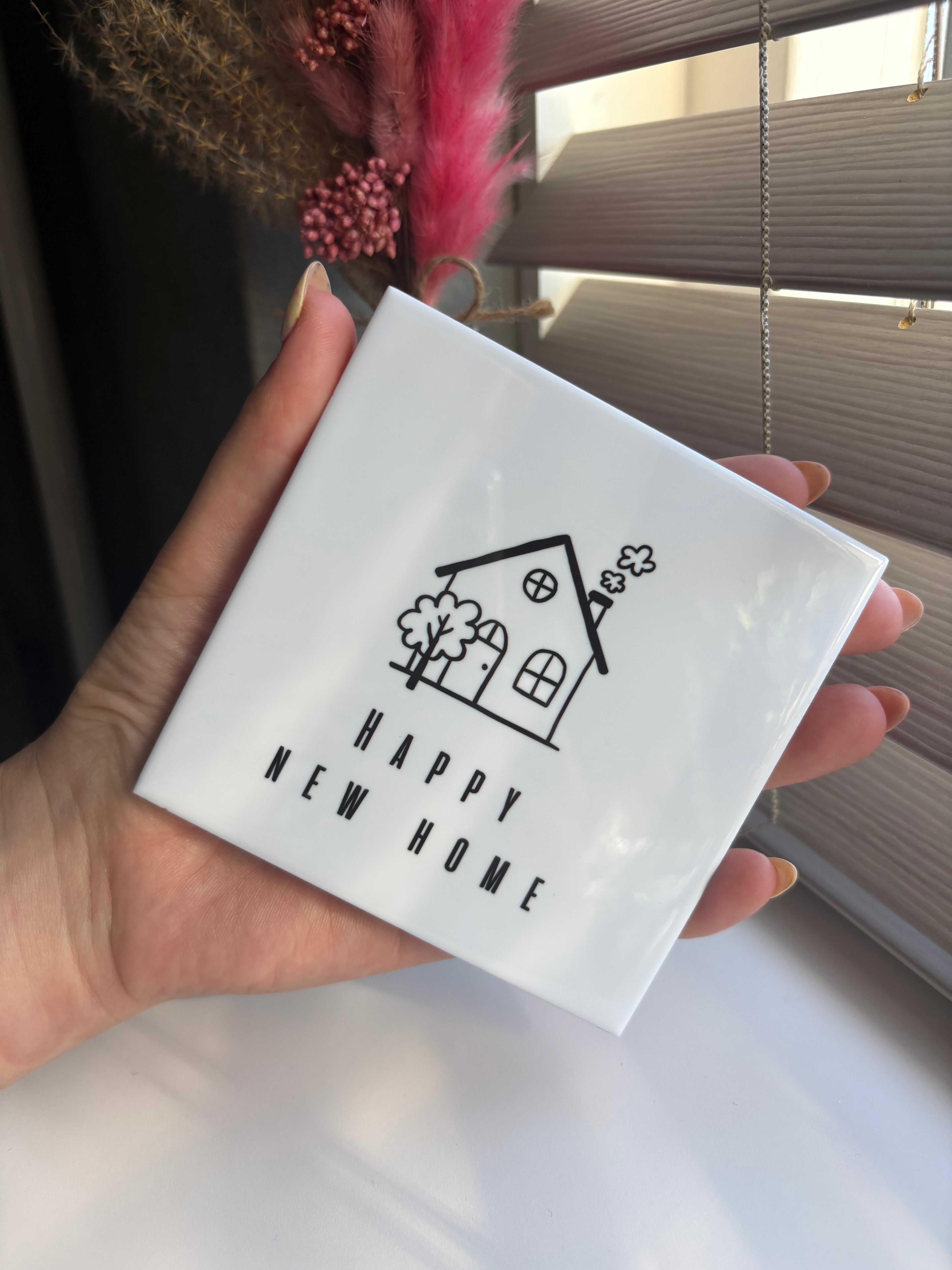 Tegeltje happy new home wit