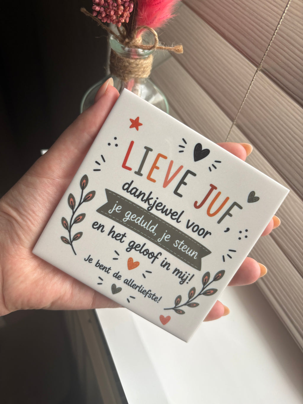Tegeltje lieve juf dankjewel