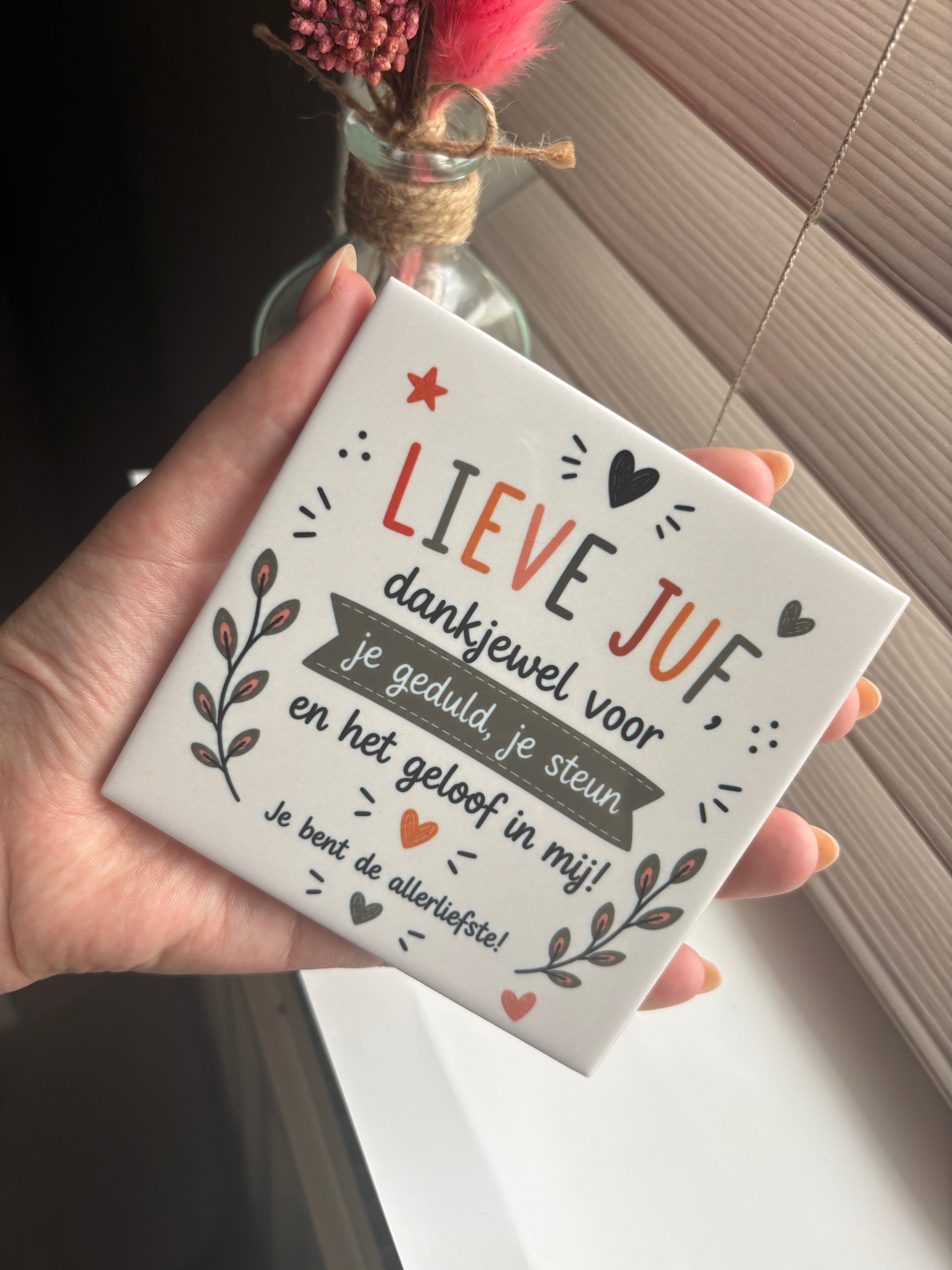 Tegeltje lieve juf dankjewel