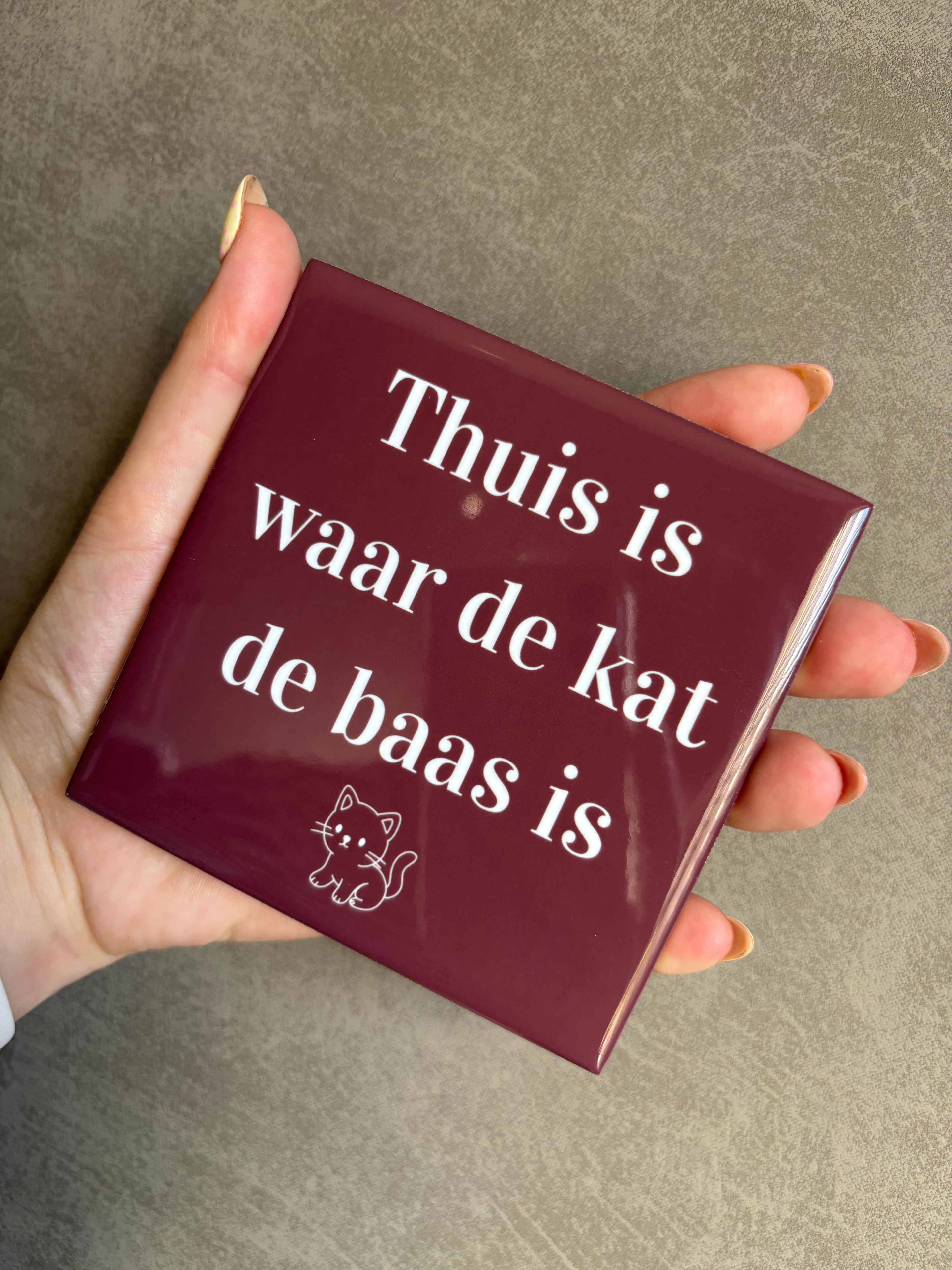 Tegeltje thuis is waar de kat de baas is