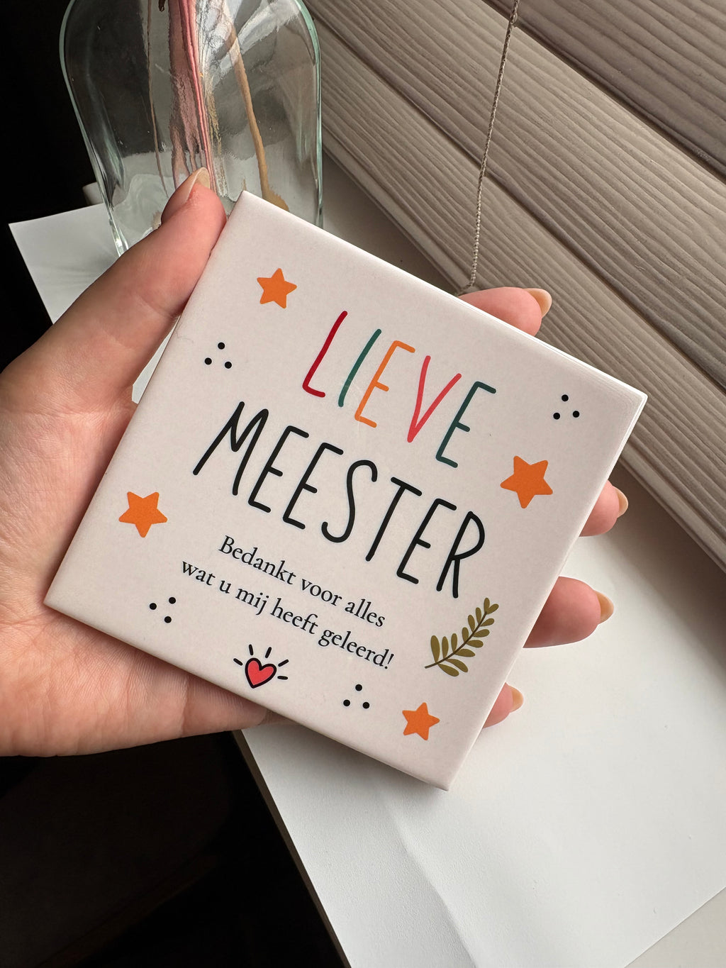 Tegeltje lieve meester