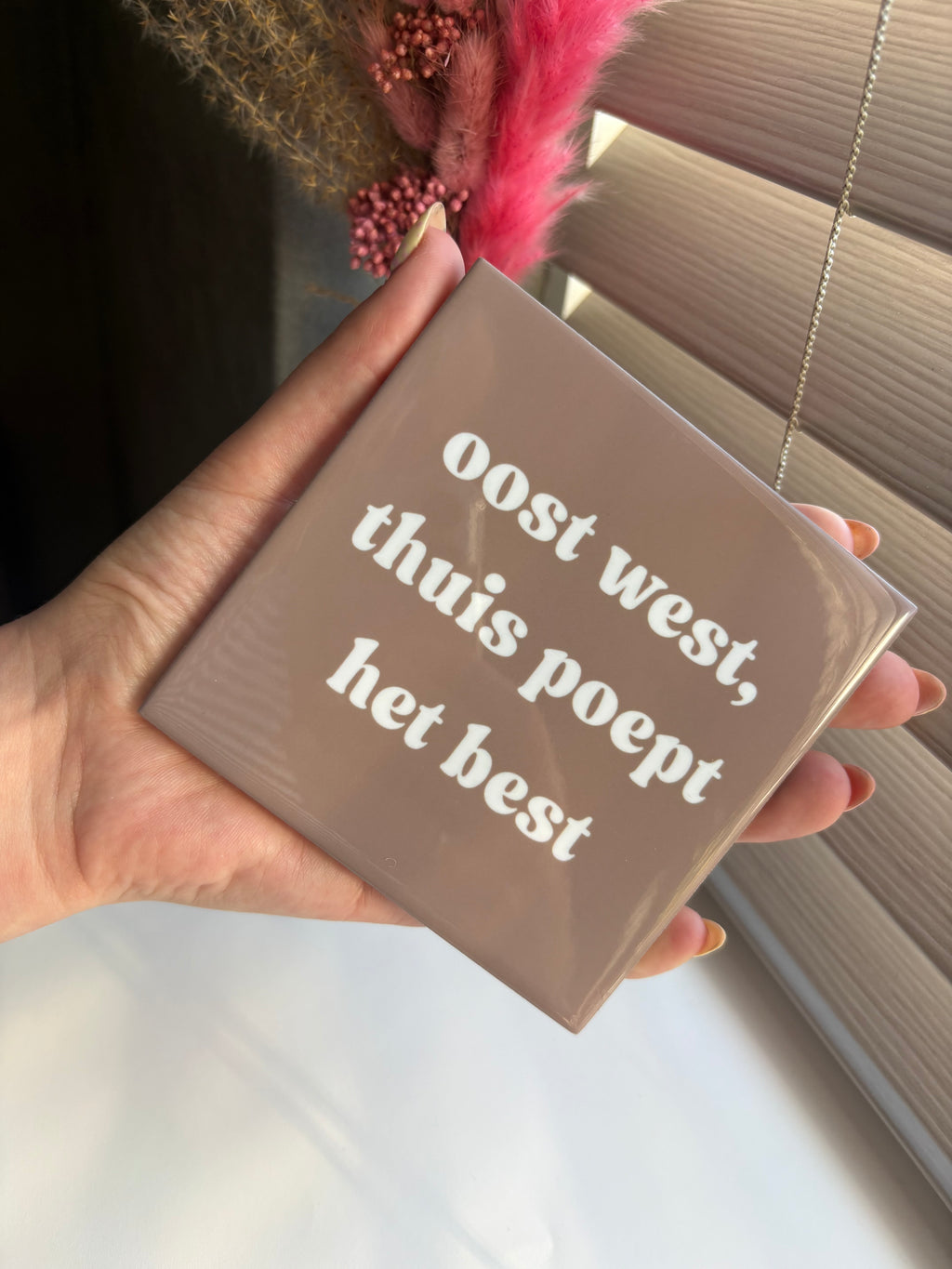 Tegeltje oost west, thuis poept het best