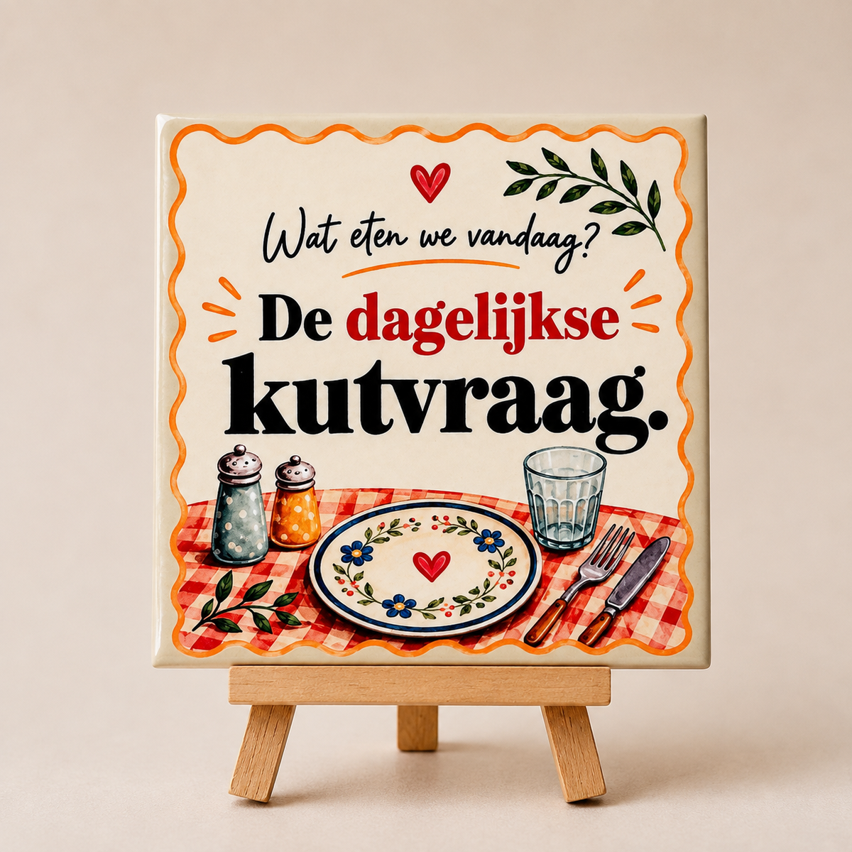Tegeltje wat eten we vandaag? Olijfgroen