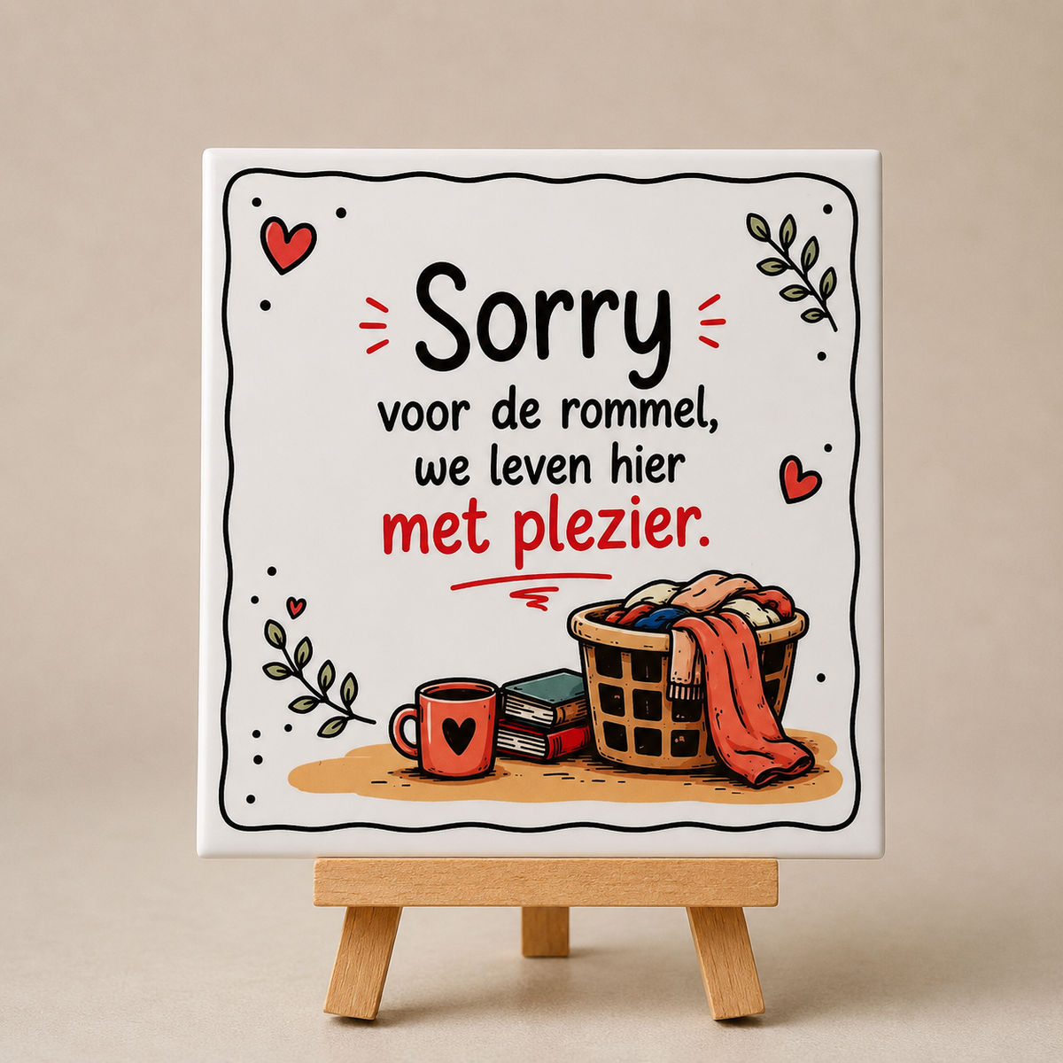 Tegeltje sorry voor de rommel