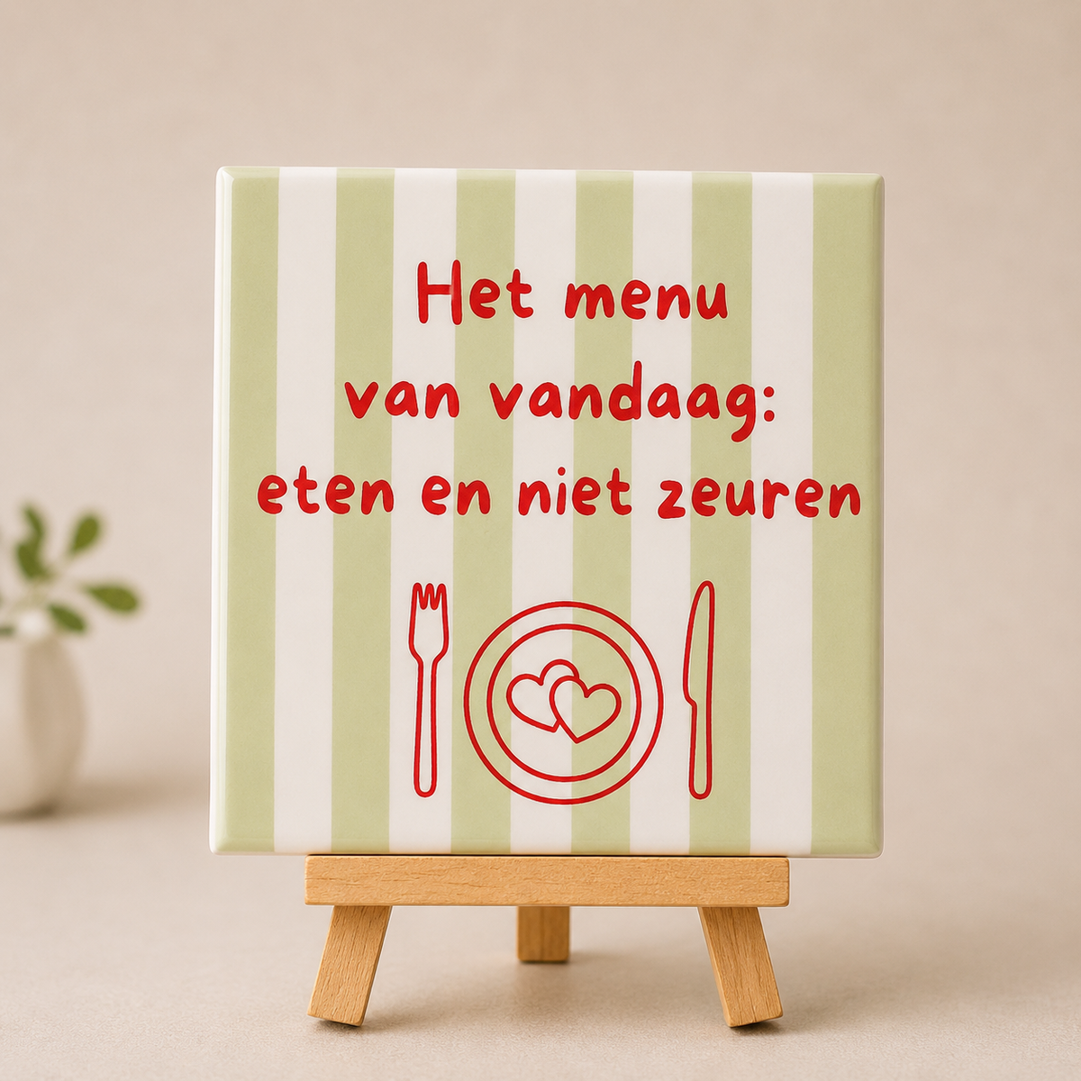 Tegeltje het menu van vandaag