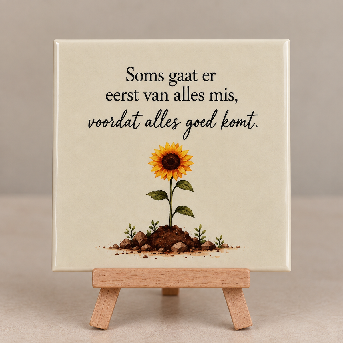 Tegeltje soms gaat er van alles mis, voordat alles goed komt