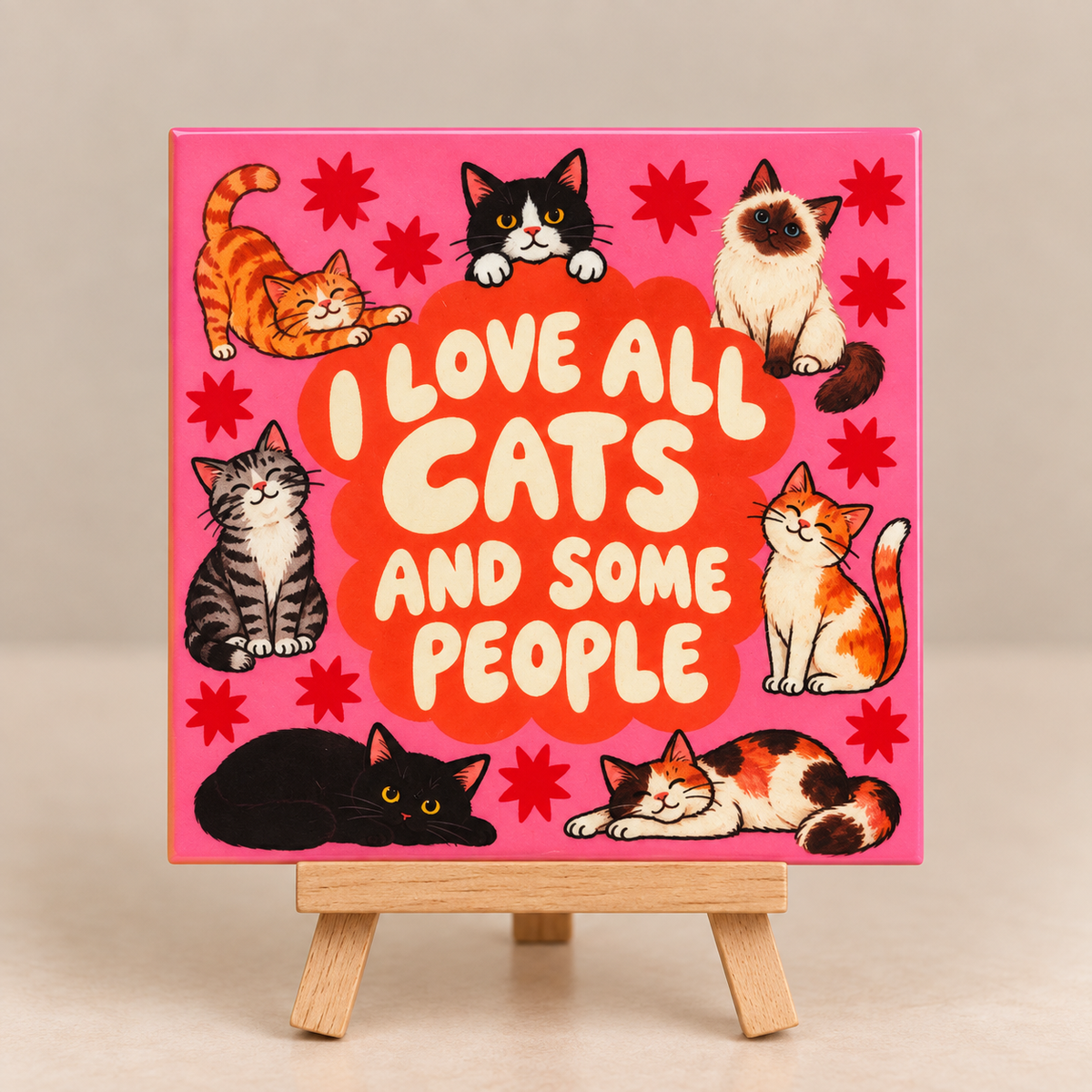 Tegeltje i love all cats and some people