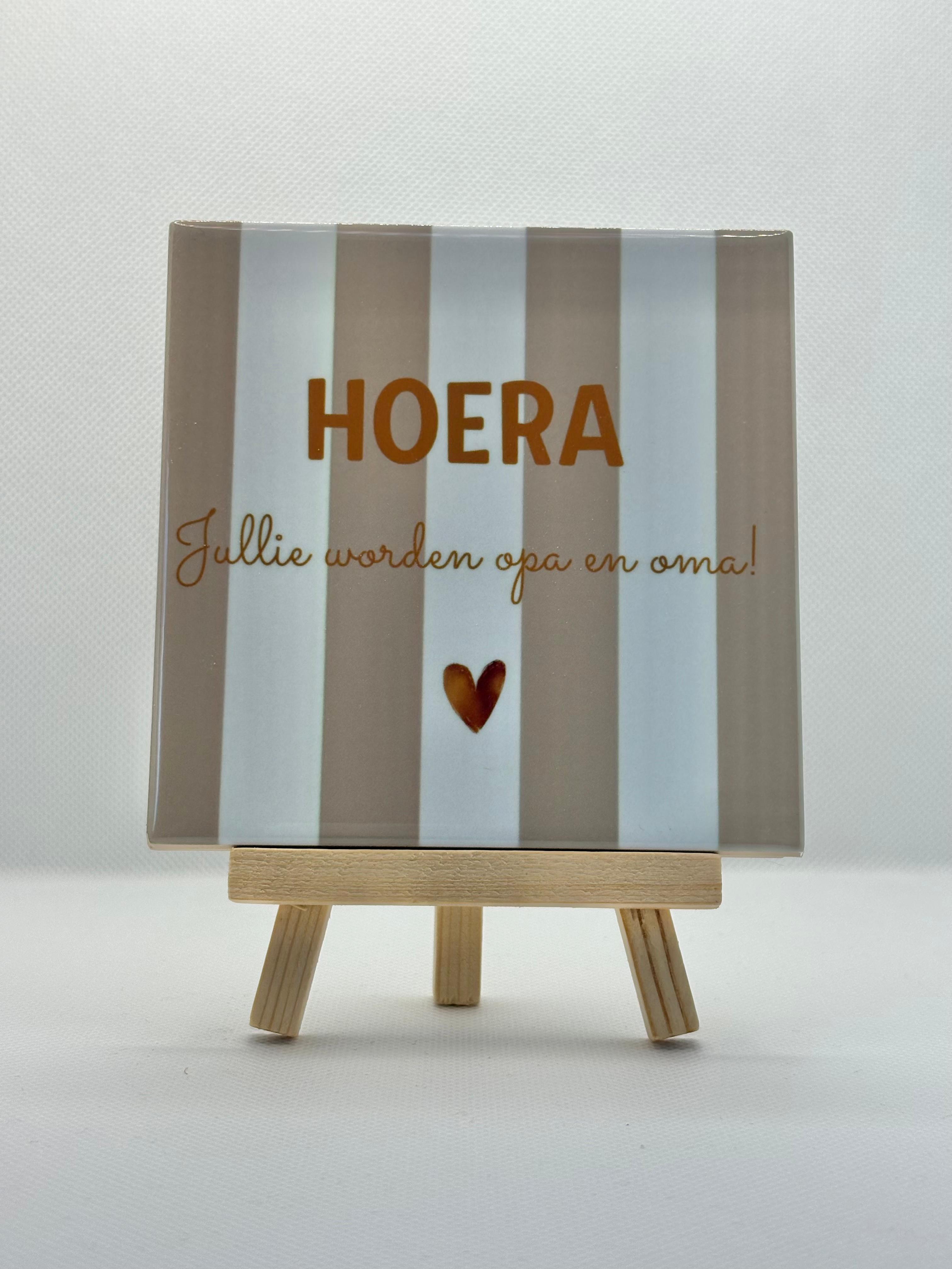 Tegeltje hoera jullie worden opa en oma!