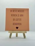 Tegeltje de beste moeder herken je aan de liefste kinderen.