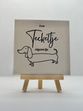 Tegeltje een teckeltje eigenwijs (beige/groen)