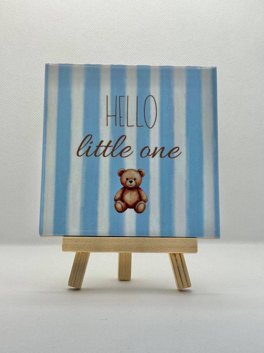 Tegeltje hello little one (blauw)