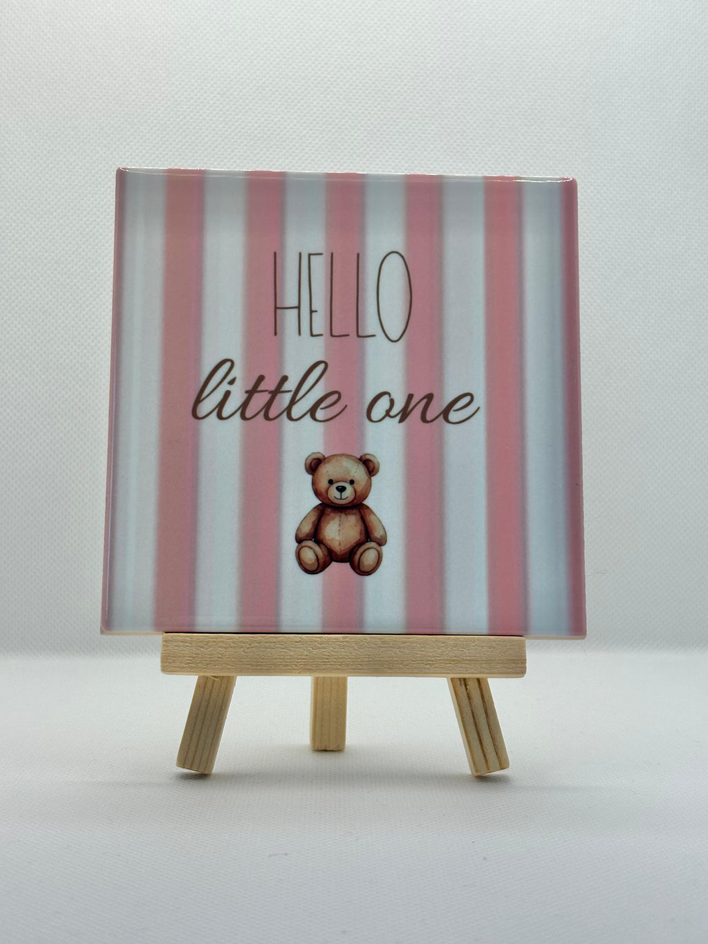 Tegeltje hello little one (roze)