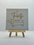 Tegeltje teckeltje eigenwijs (beige/goud)