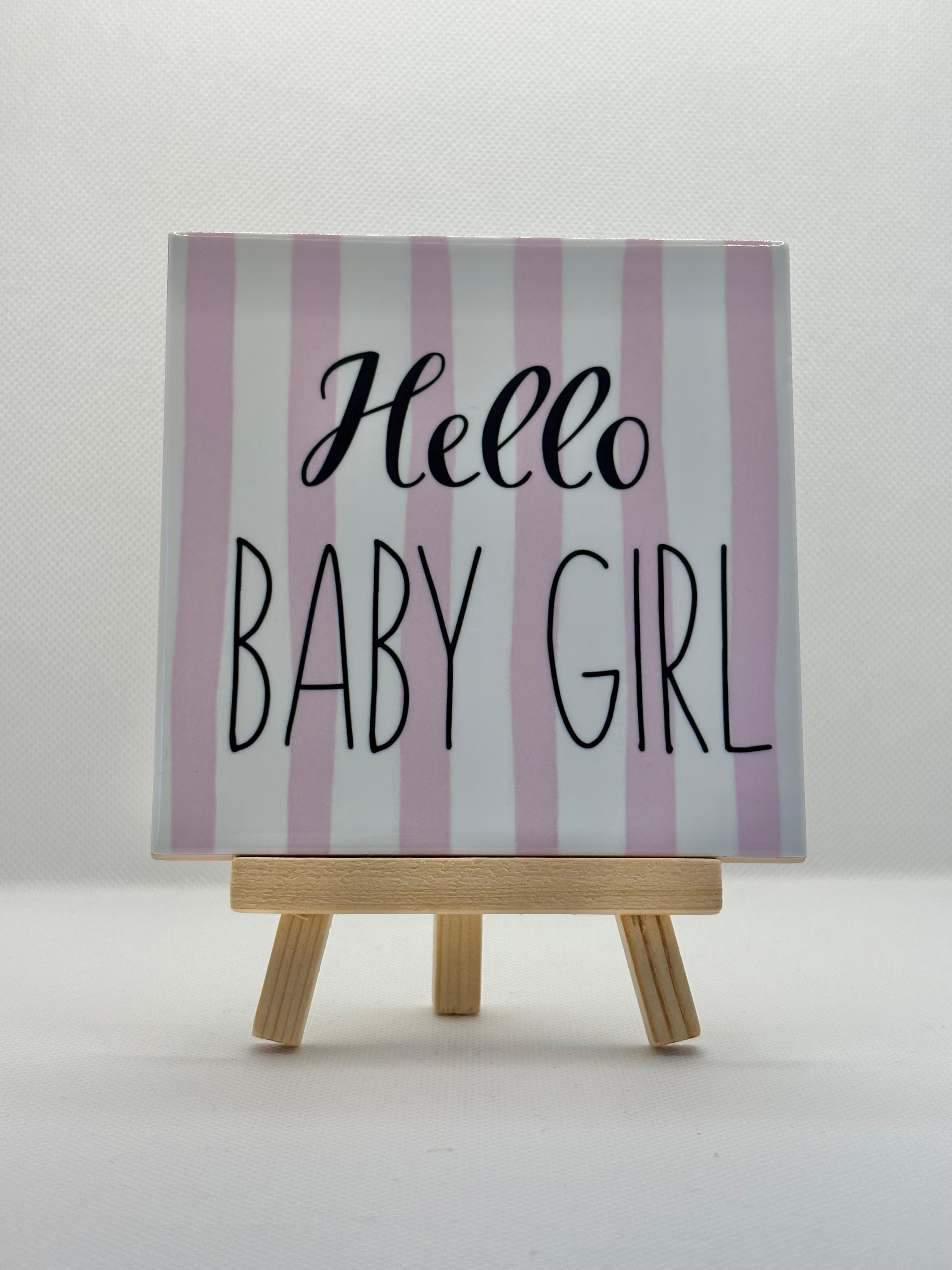 Tegeltje hello baby girl