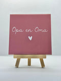 Tegeltje opa en oma roze