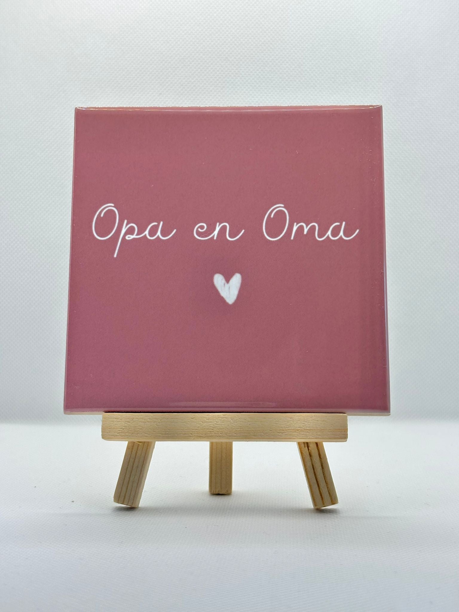 Tegeltje opa en oma roze