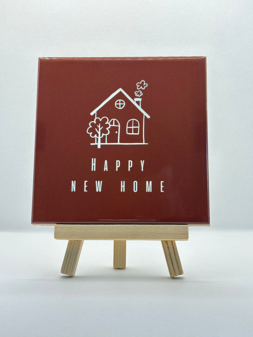 Tegeltje happy new home (bruin)