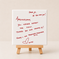 Tegeltje Harry Styles beige met bordeaux rode letters