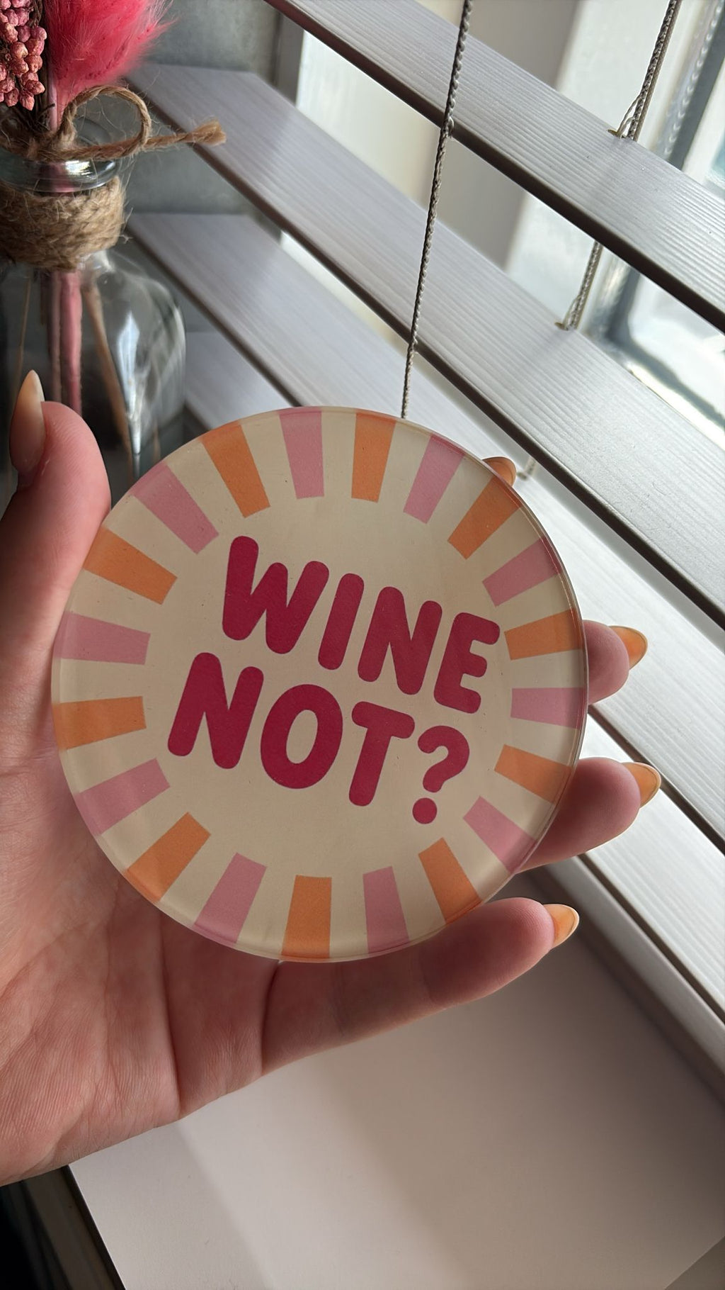 Glazen onderzetters Summer Vibes – Set van 4