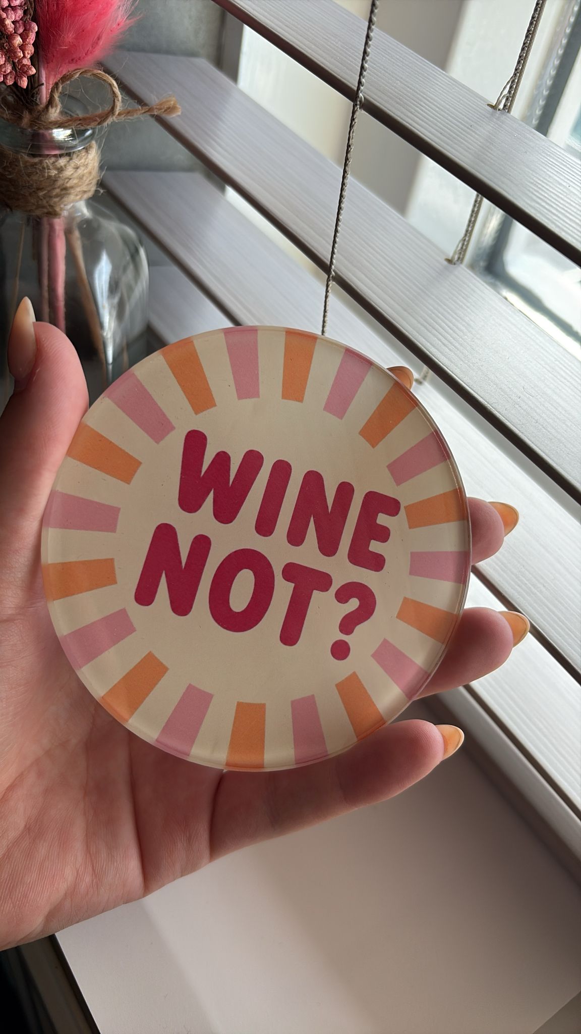 Glazen onderzetters Summer Vibes – Set van 4